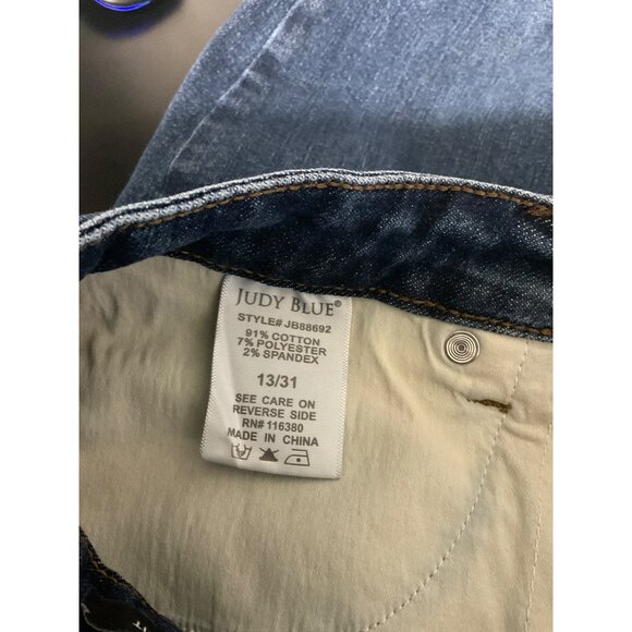 JUDY BLUE Dark Wash Skinny Fit Blue Jeans size 13/31 - Picture 4 of 12